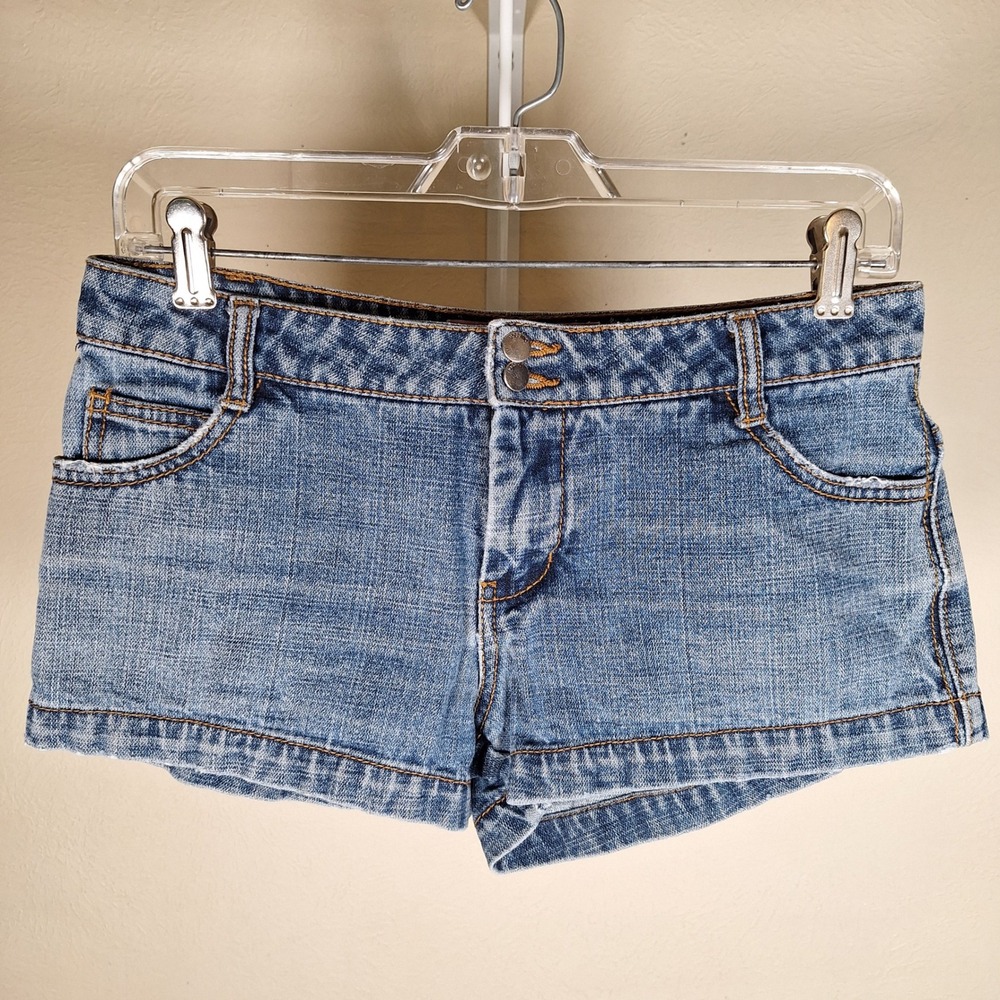 Mossimo Vintage‎ Y2K Micro Mini Cheeky Jean Denim Shorts Juniors 5
